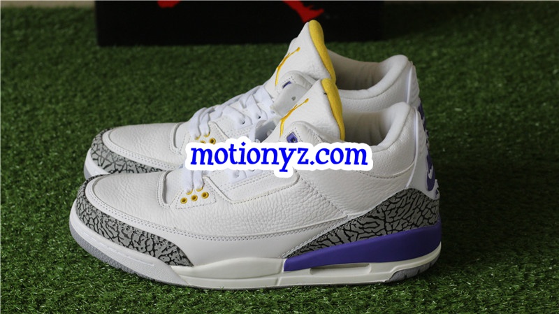 Authentic Air Jordan 3 Kobe Bryant White Purple Gold